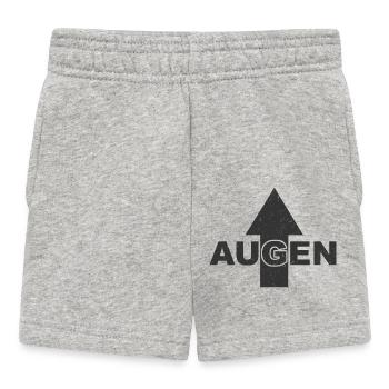 Achtung Augen hier Oben - Baby Shorts - Grau meliert - Vorne