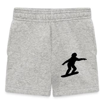 Snowboarder Snowboard Silhouette schwarz Sportler - Baby Shorts - Grau meliert - Vorne