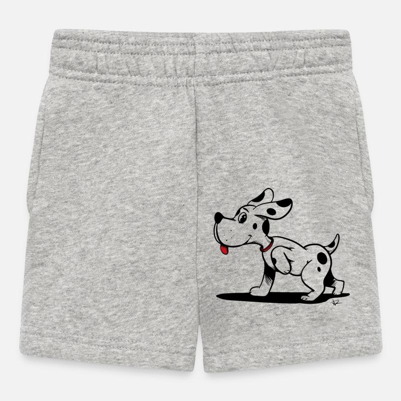 petit chien doux gentil 🐶 - Short Bébé - gris chiné