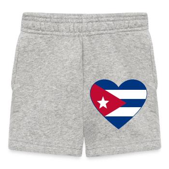 Cœur de drapeau de Cuba - Short Bébé - gris chiné - Devant