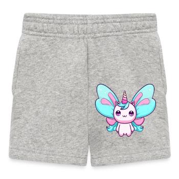 variation 21753aUnicorn butterfly metamorphosis - Baby Shorts - heather grey - Front