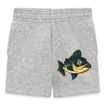 Fish pike perch angler - Baby Shorts - heather grey - Front