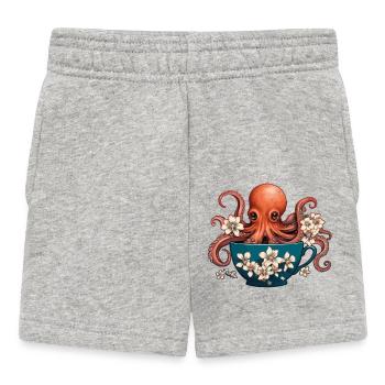 Lustiger Oktopus - Baby Shorts - Grau meliert - Vorne