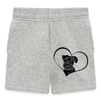 Schnauzer moyen en cœur - Short Bébé - gris chiné - Devant