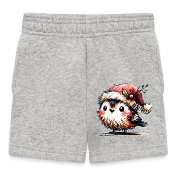 Weihnachtsvögelchen - Baby Shorts - Grau meliert - Vorne