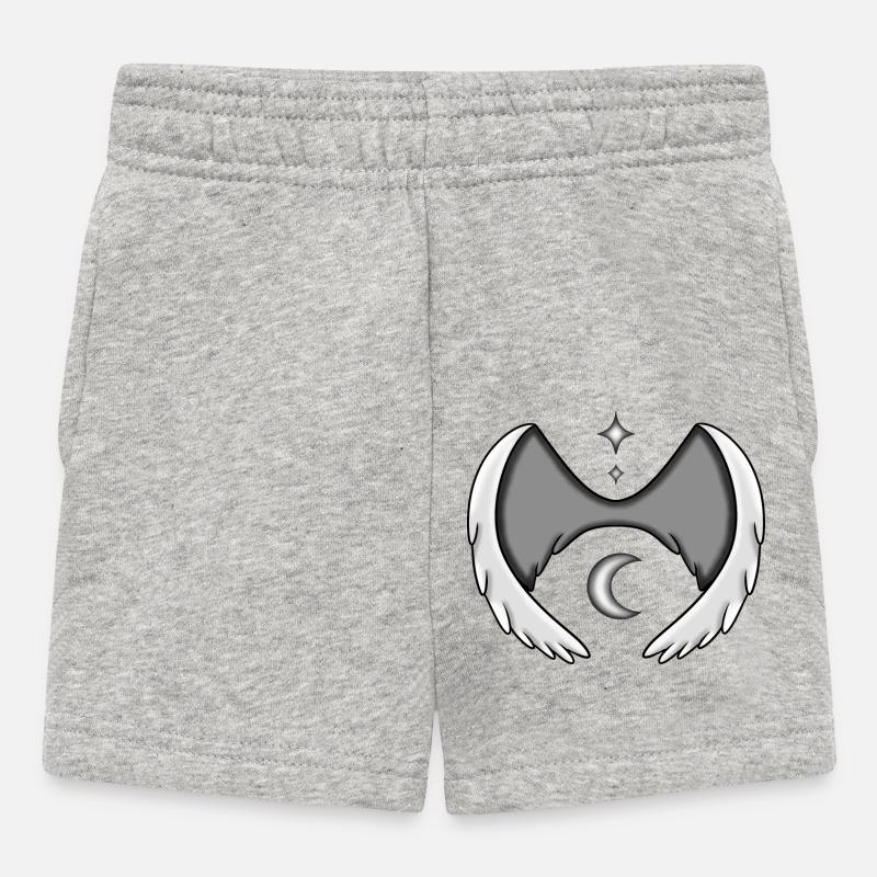 Ailes avec lune et étoiles - Short Bébé - gris chiné