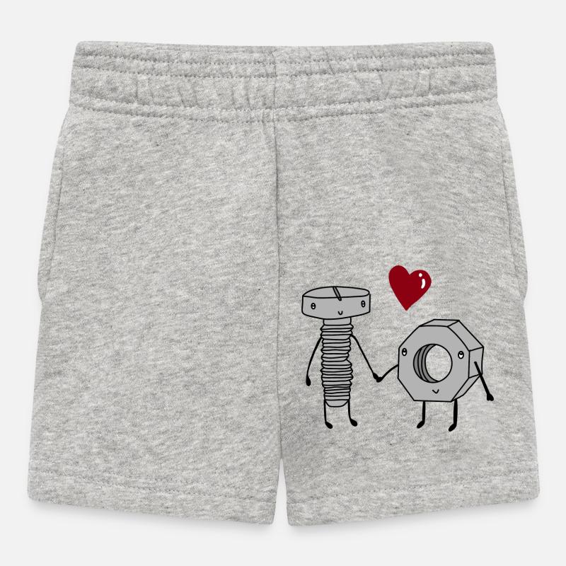 Boulon et écrou amoureux - Short Bébé - gris chiné