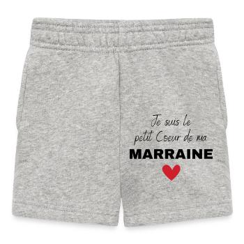 Je suis le petit cœur de ma marraine - Short Bébé - gris chiné - Devant