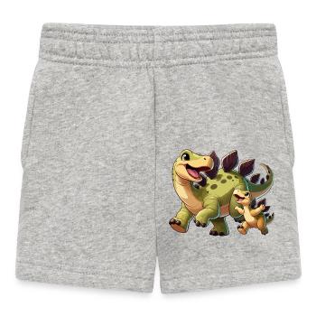 Stegosaurus mother and child - Baby Shorts - heather grey - Front