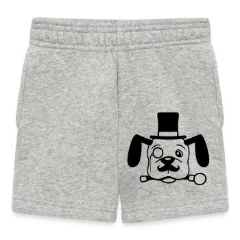 Chien M. Sir Cylindre Chapeau Monocle Lunettes Empire - Short Bébé - gris chiné - Devant