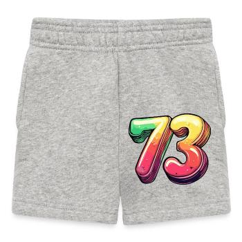 73 Symbole numérique - Short Bébé - gris chiné - Devant