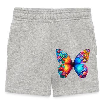 Bunter Schmetterling, von der Natur inspirierte Sommerstimmungen - Baby Shorts - Grau meliert - Vorne