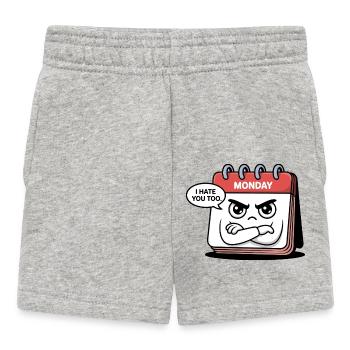 Der Montag hasst dich zu lustig Kalendertag - Baby Shorts - Grau meliert - Vorne