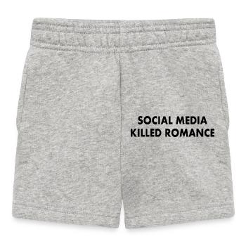 social media killed romance - Baby Shorts - heather grey - Front