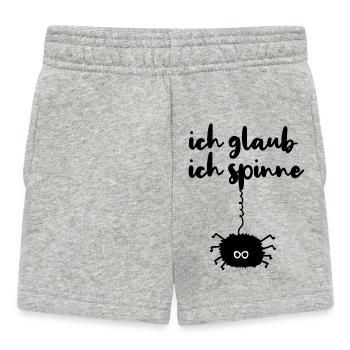 Ich glaub, ich spinne! Lustiger Spruch Humor - Baby Shorts - Grau meliert - Vorne