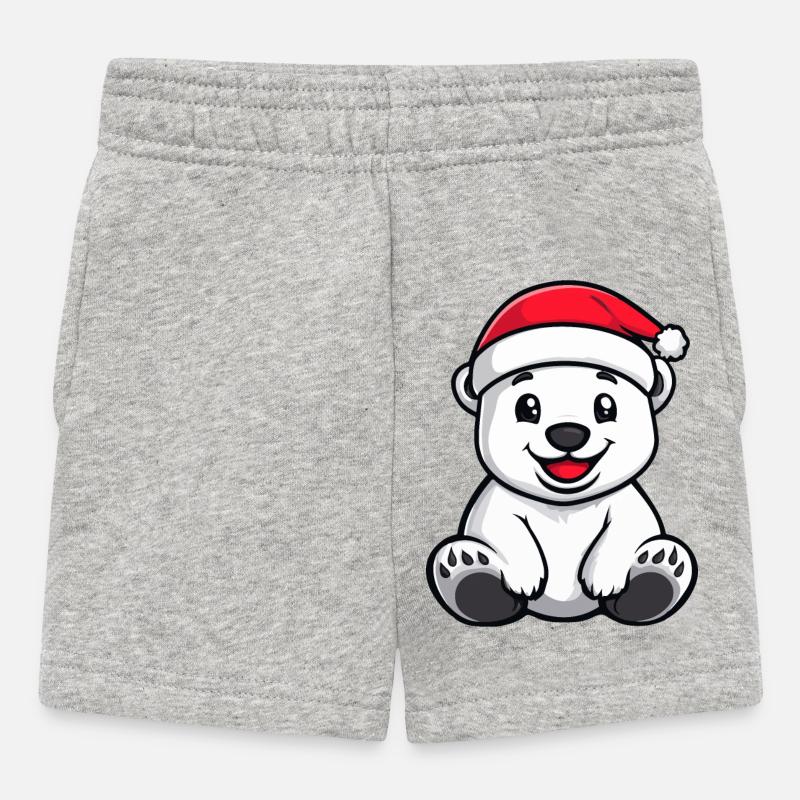 Polar Bear Christmas - Baby Shorts - heather grey
