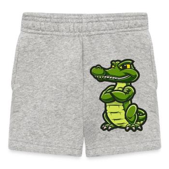 Bande dessinée alligator - Short Bébé - gris chiné - Devant