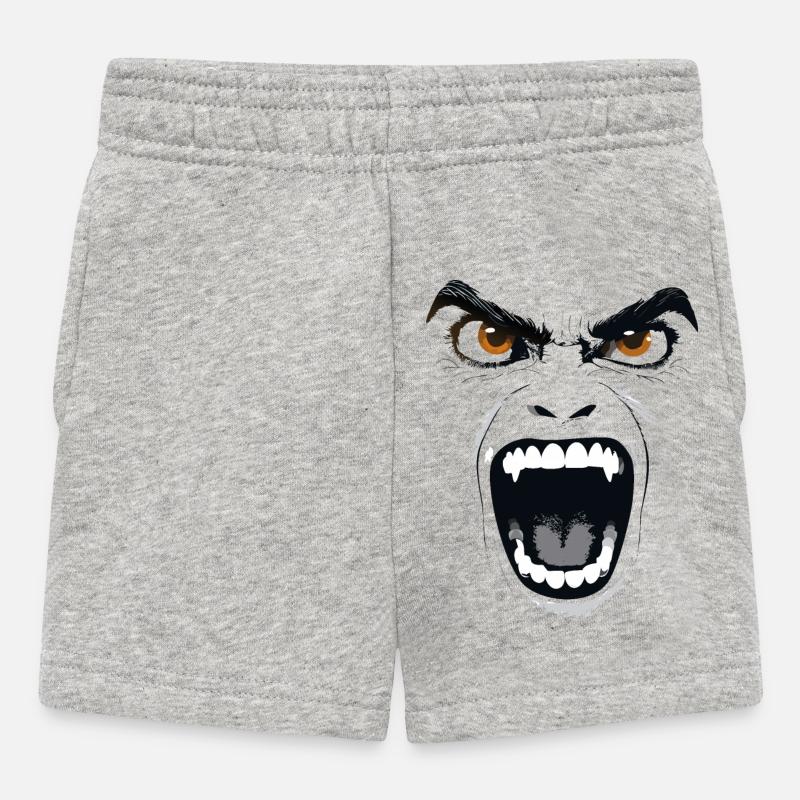 Scary Vampire Face - Baby Shorts - heather grey
