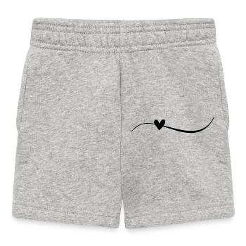 Line with heart - Baby Shorts - heather grey - Front
