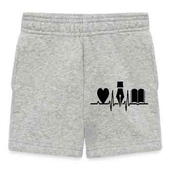 Love Teach Learn Line Art – Teacher Heartbeat - Baby Shorts - Grau meliert - Vorne
