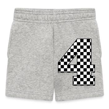 Numéro 4 à carreaux - Short Bébé - gris chiné - Devant
