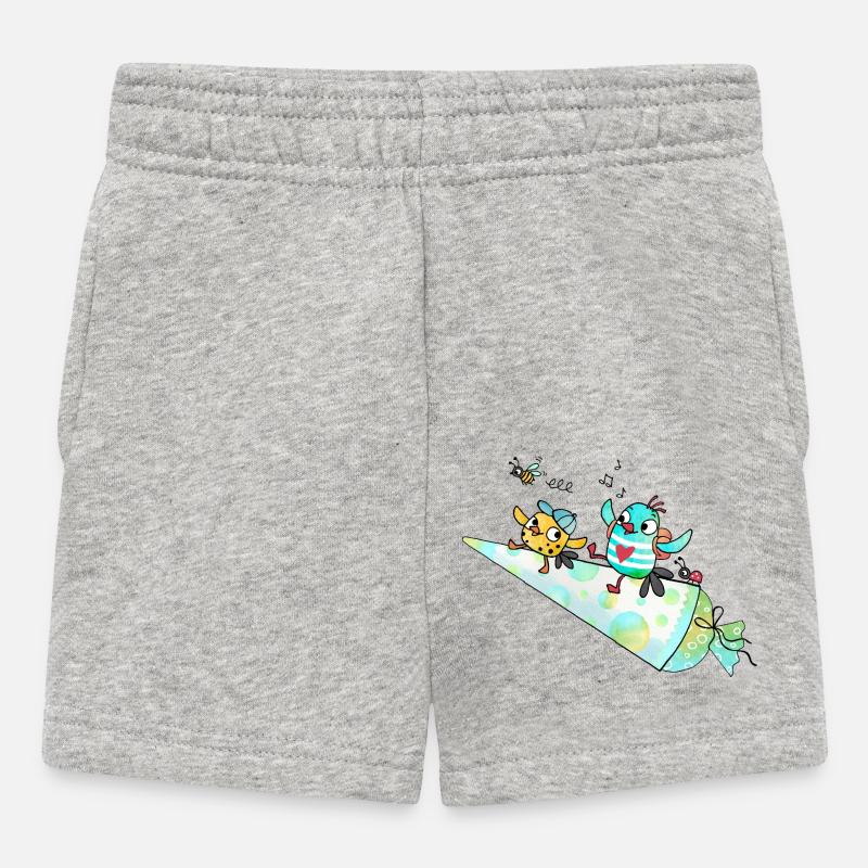 Hurra ich bin ein Schulkind! - Baby Shorts - Grau meliert