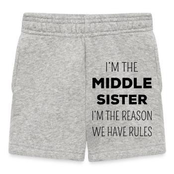 Passende Schwestern - Middle Sister Rules II - Baby Shorts - Grau meliert - Vorne