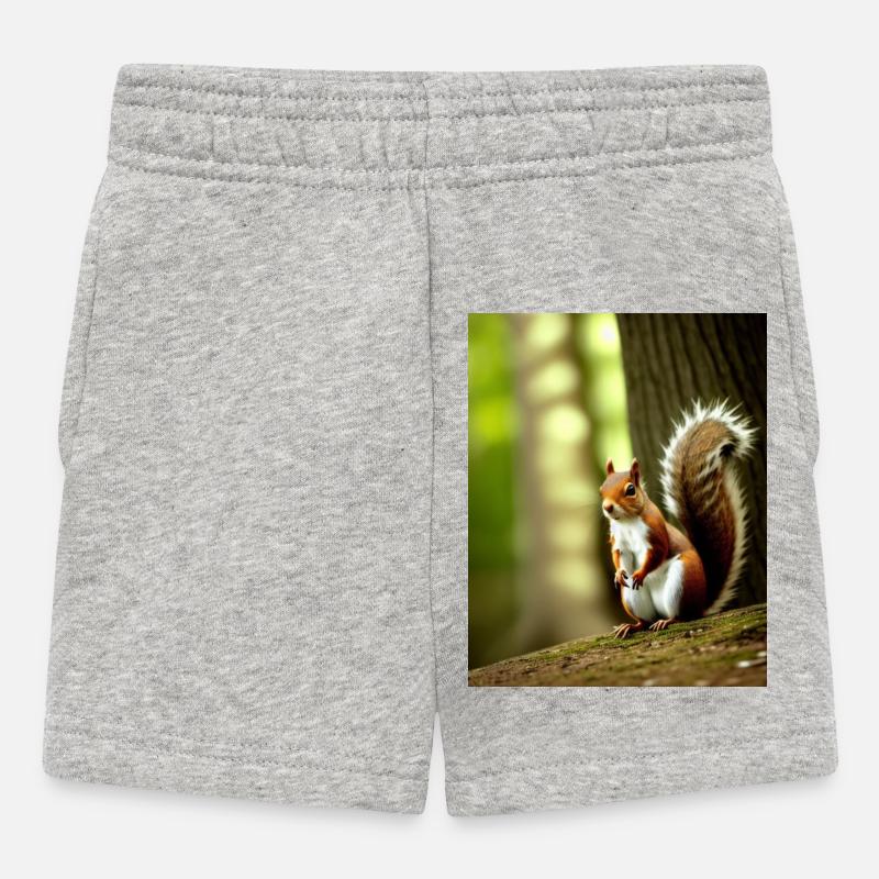 Cooles Comic Portrait wildes rotes Eichhörnchen majestätisch - Baby Shorts - Grau meliert