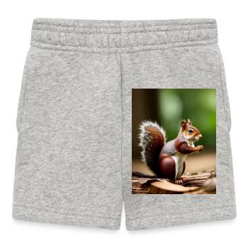 Cooles Comic Portrait wildes rotes Eichhörnchen majestätisch - Baby Shorts - Grau meliert - Vorne