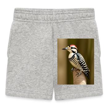 Gestapelter Specht rothaarige coole Comic-Zeichnung - Baby Shorts - Grau meliert - Vorne