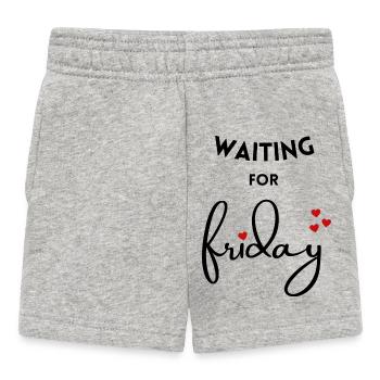 waiting for friday - endlich Wochenende - Baby Shorts - Grau meliert - Vorne