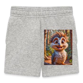 super süßes australisches Tier Down Under Kookaburra - Baby Shorts - Grau meliert - Vorne