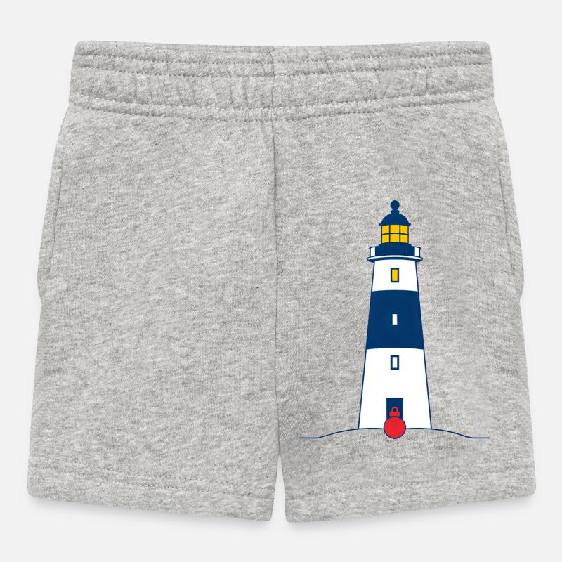 Balise de phare sur la côte - Short Bébé - gris chiné