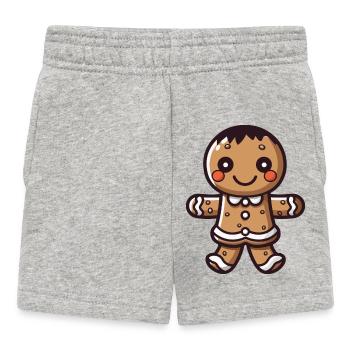 Gingerbread Boy - Baby Shorts - heather grey - Front