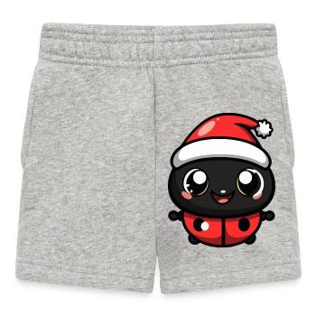 Ladybug Christmas - Baby Shorts - heather grey - Front