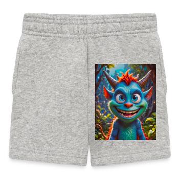 Happy Halloween cute monster wild hair scary funny - Baby Shorts - heather grey - Front