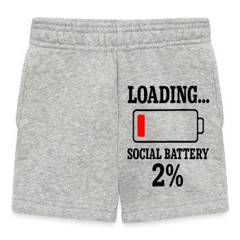 Loading Social Battery – Low Energy Funny Quote - Baby Shorts - heather grey - Front