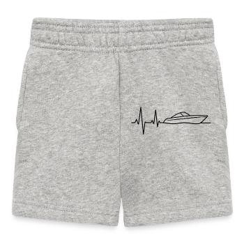 Boot Herzschlag – Motorboot Leben - Baby Shorts - Grau meliert - Vorne