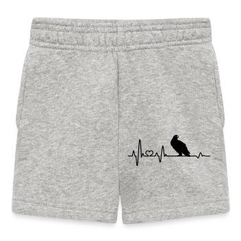 Herzschlag Adler Raubvogel EKG - Baby Shorts - Grau meliert - Vorne