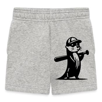 Otter Baseball Silhouette - Baby Shorts - heather grey - Front
