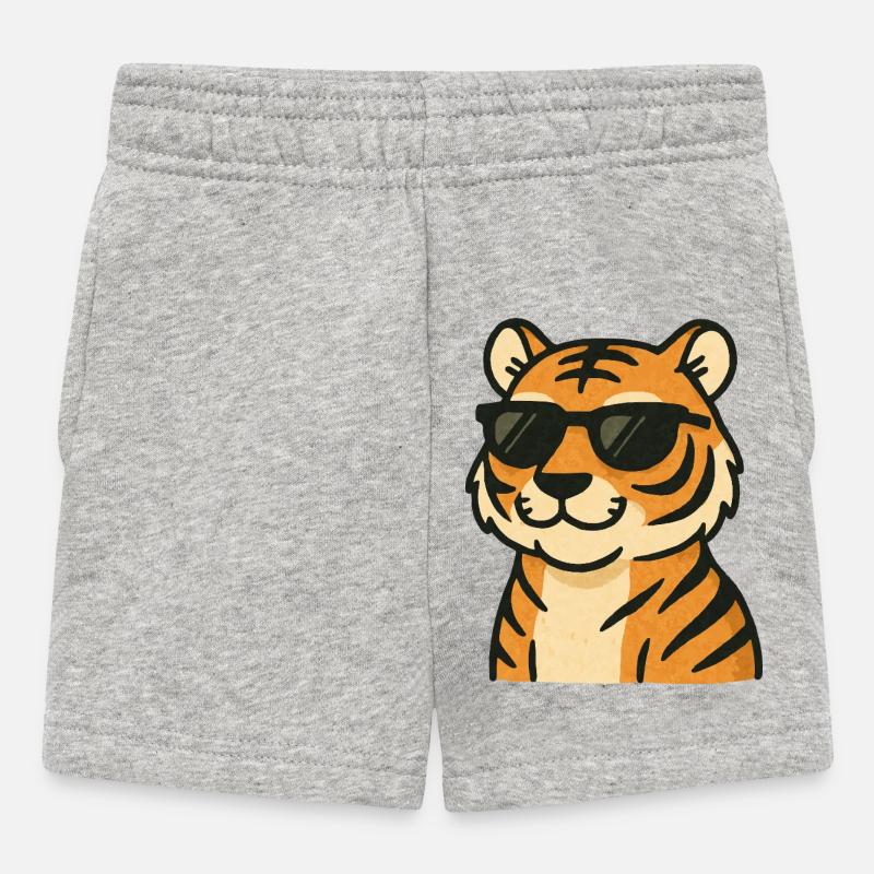 tiger comic - Baby Shorts - Grau meliert