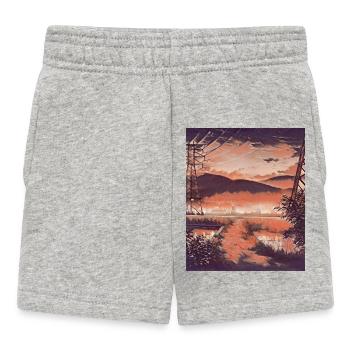 Japanische Landschaft - Baby Shorts - Grau meliert - Vorne
