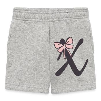 Initial letter X ribbon - Baby Shorts - heather grey - Front