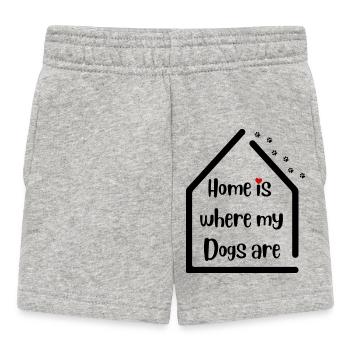 Home is where my Dogs are - Hundeliebe - Baby Shorts - heather grey - Front
