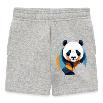 Panda Vektor Kunst mit lebendigen Farben Illustration - Baby Shorts - Grau meliert - Vorne