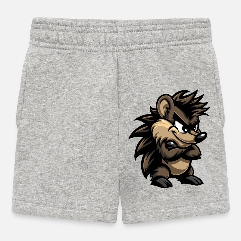 Hedgehog Comic - Baby Shorts - heather grey