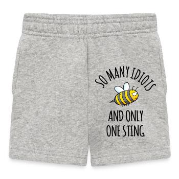 So many iditots Genervt lustige Biene Sprüche - Baby Shorts - Grau meliert - Vorne
