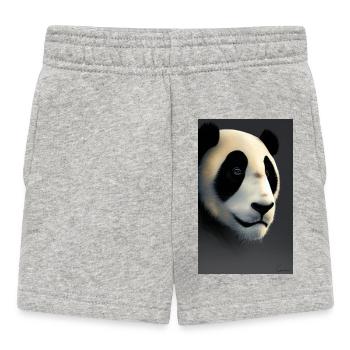 Panda coole Porträtzeichnung Nahaufnahme cool - Baby Shorts - Grau meliert - Vorne