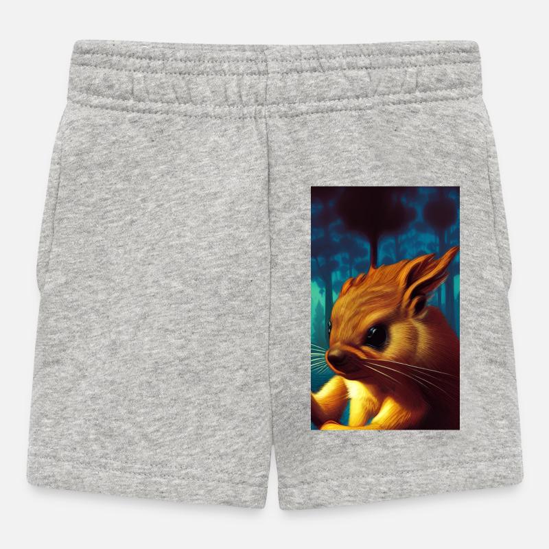 Cooles Comic Portrait wildes rotes Eichhörnchen majestätisch - Baby Shorts - Grau meliert