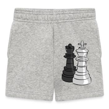 schach figuren dame koenig - Baby Shorts - Grau meliert - Vorne